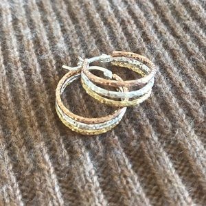 Small triple tone hoops